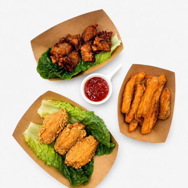 Kraft Paper Boat Food Tray for Takeaway Snack Service Use