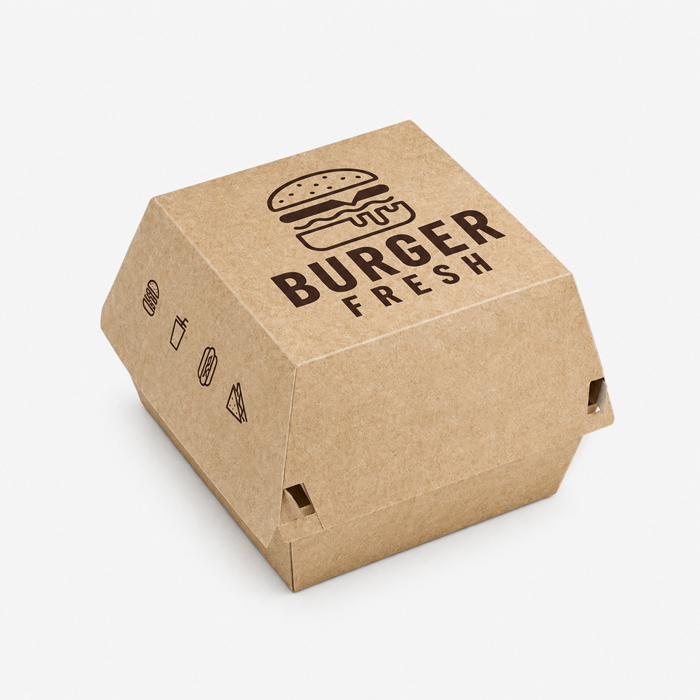 Kraft Paper Burger Box with Custom Print