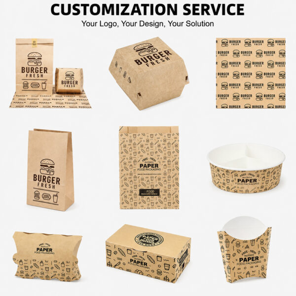 Kraft Paper Burger Box with Custom Print