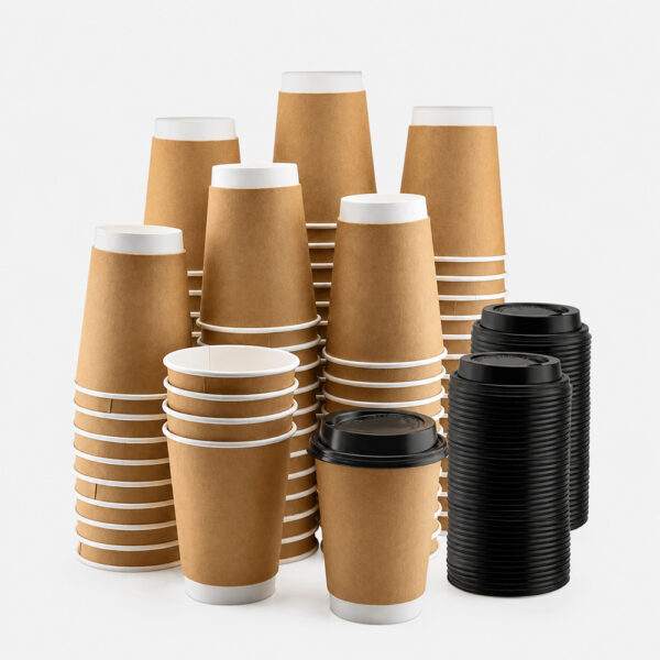Kraft Paper Coffee Cups for Takeaway Beverage Packaging Kraft Paper Coffee Cups for Takeaway Beverage Packaging