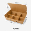 Kraft Paper Food Box with Divider and Hinged Lid Kraft Paper Food Box with Divider and Hinged Lid