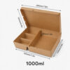 Kraft Paper Food Box with Divider and Hinged Lid Kraft Paper Food Box with Divider and Hinged Lid