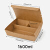 Kraft Paper Food Box with Divider and Hinged Lid Kraft Paper Food Box with Divider and Hinged Lid