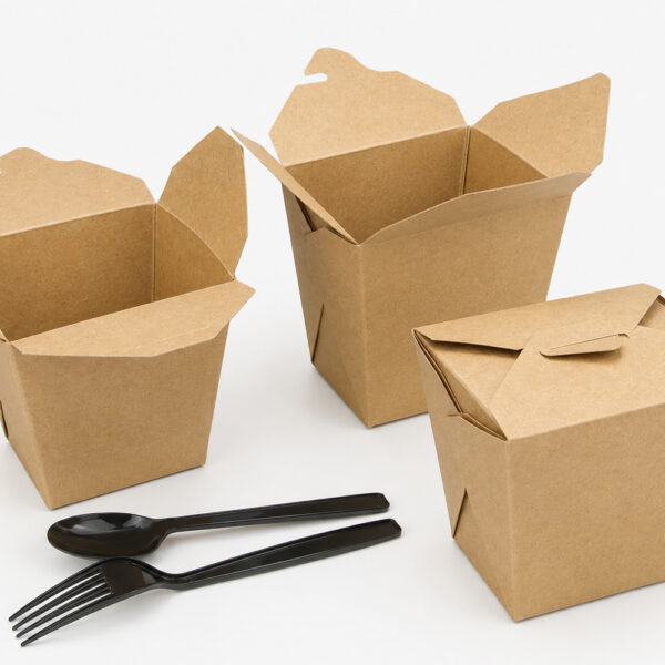 Kraft Paper Food Box with Folded Lid for Noodles Kraft Paper Food Box with Folded Lid for Noodles