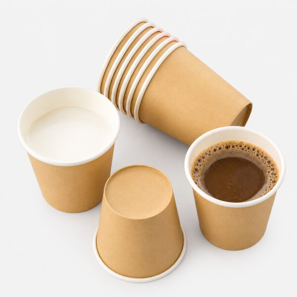 Kraft Paper Hot Cups with Lids and Sleeves for Coffee Kraft Paper Hot Cups with Lids and Sleeves for Coffee