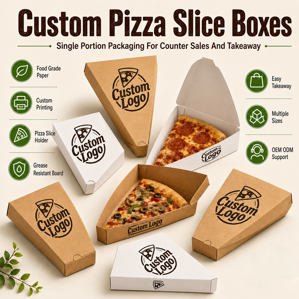 Kraft Paper Pizza Box with Custom Logo Printing