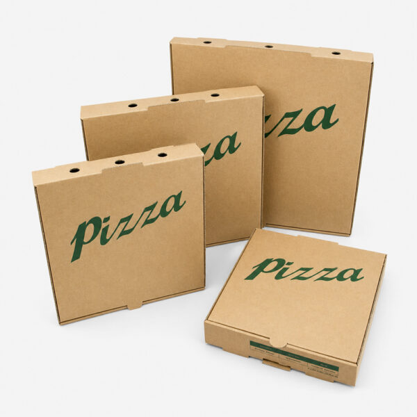 Kraft Paper Pizza Box with Tuck Closure