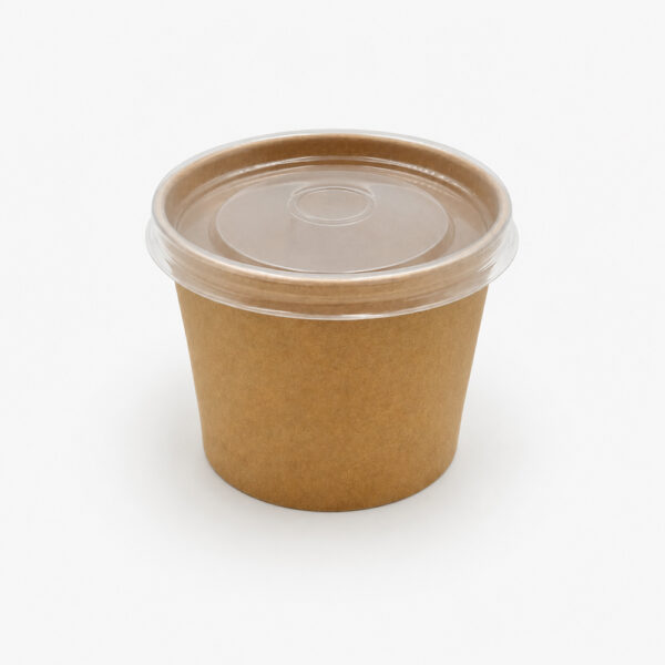 Kraft Paper Soup Bowl with Clear Lid for Takeout Kraft Paper Soup Bowl with Clear Lid for Takeout