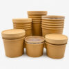 Kraft Paper Soup Bowl with Clear Lid for Takeout Kraft Paper Soup Bowl with Clear Lid for Takeout