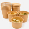 Kraft Paper Soup Bowl with Clear Lid for Takeout Kraft Paper Soup Bowl with Clear Lid for Takeout