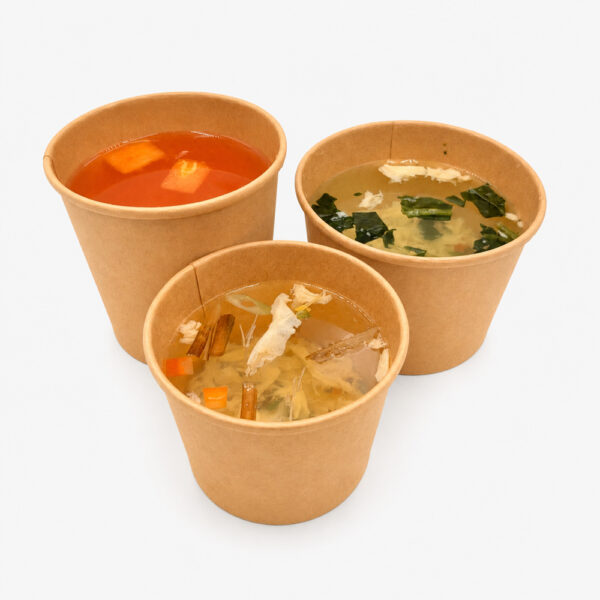 Kraft Paper Soup Bowl with Lid for Takeaway Meals Kraft Paper Soup Bowl with Lid for Takeaway Meals