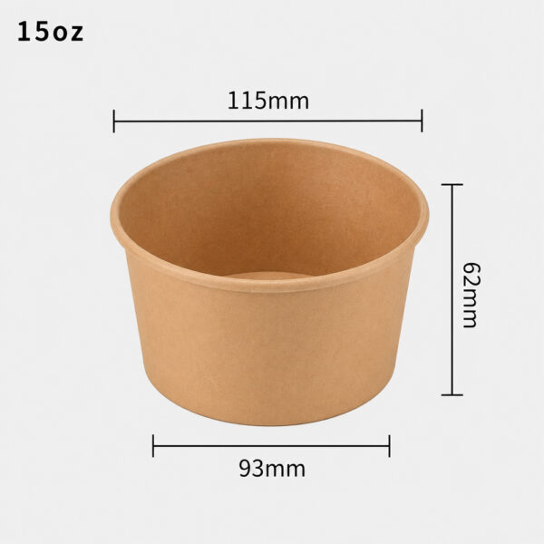 Kraft Paper Soup Bowl with Lid for Takeaway Meals Kraft Paper Soup Bowl with Lid for Takeaway Meals