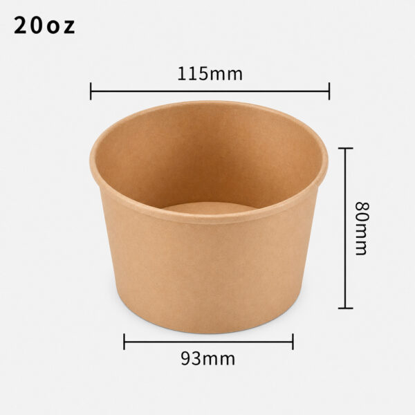 Kraft Paper Soup Bowl with Lid for Takeaway Meals Kraft Paper Soup Bowl with Lid for Takeaway Meals