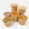 Kraft Paper Soup Bowl with Vented Lid for Takeaway Meals Kraft Paper Soup Bowl with Vented Lid for Takeaway Meals