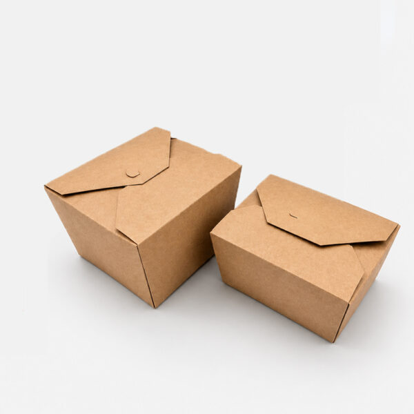Kraft Paper Takeaway Box with Fold Lock Lid