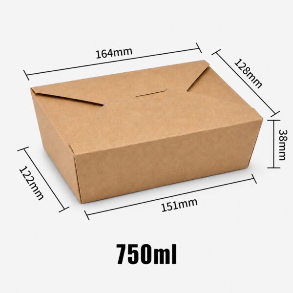 Kraft Paper Takeaway Box with Fold Lock Lid