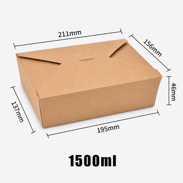 Kraft Paper Takeaway Box with Fold Lock Lid