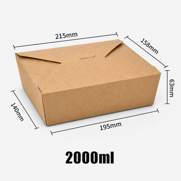 Kraft Paper Takeaway Box with Fold Lock Lid