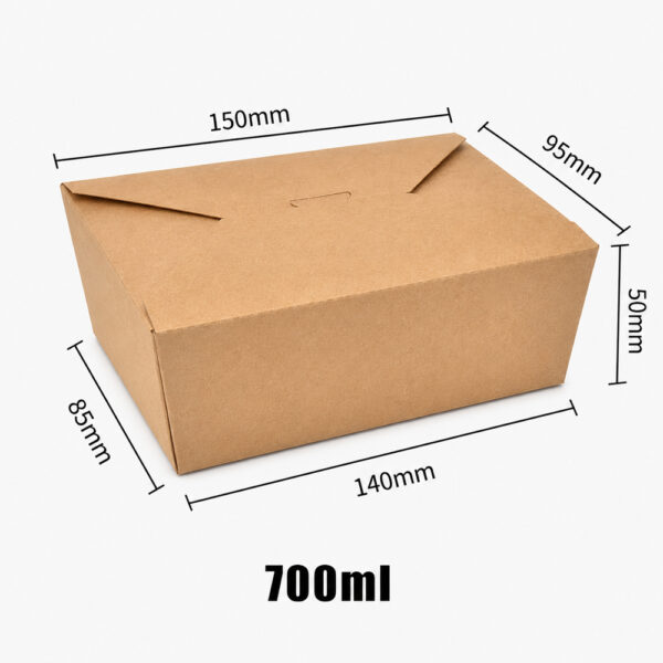 Kraft Paper Takeout Box with Fold Lid for Foodservice Kraft Paper Takeout Box with Fold Lid for Foodservice