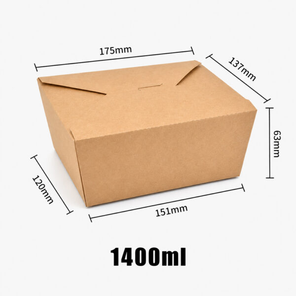 Kraft Paper Takeout Box with Fold Lid for Foodservice Kraft Paper Takeout Box with Fold Lid for Foodservice