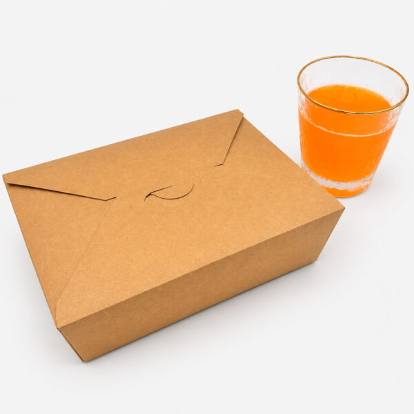 Kraft Paper Takeout Box with Tuck Lid for Food Packaging Kraft Paper Takeout Box with Tuck Lid for Food Packaging