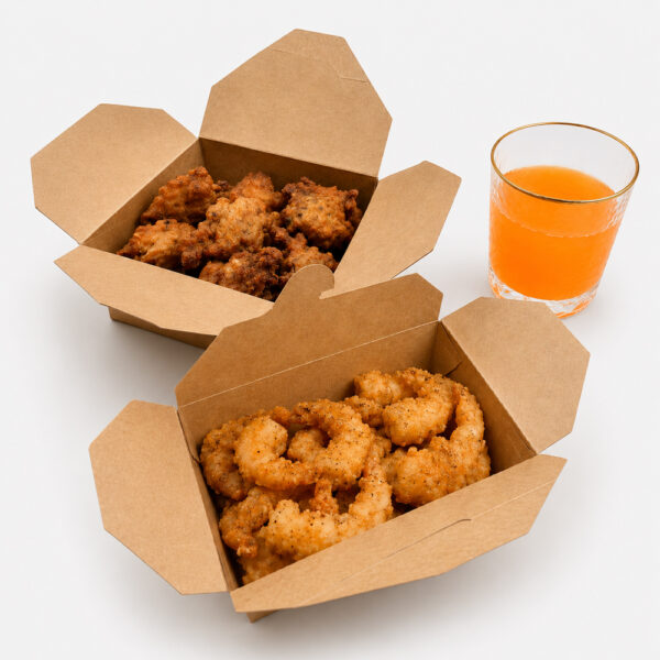 Kraft Paper Takeout Box with Tuck Lid for Food Packaging Kraft Paper Takeout Box with Tuck Lid for Food Packaging