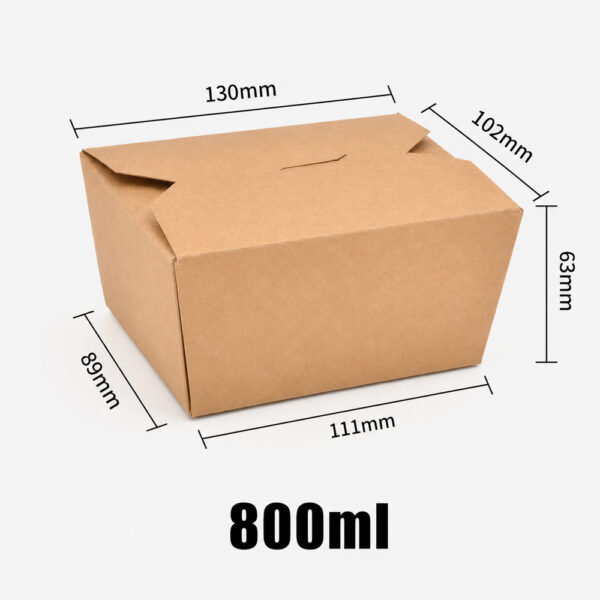 Kraft Paper Takeout Box with Tuck Lid for Food Packaging Kraft Paper Takeout Box with Tuck Lid for Food Packaging