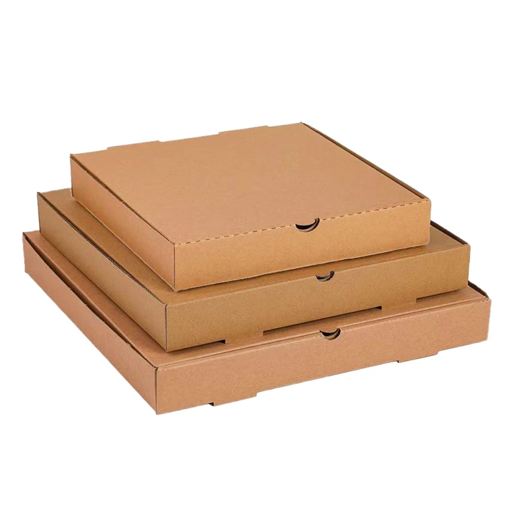 Kraft Pizza Box with Folded Tuck Closure