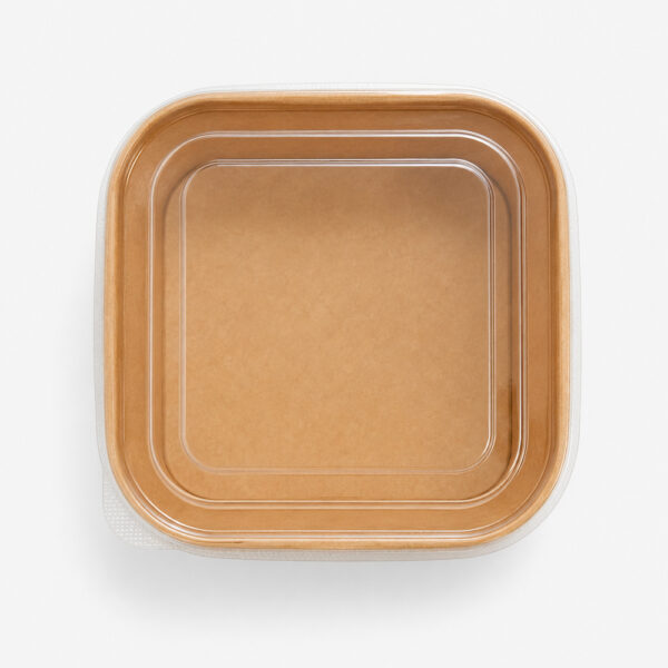 Kraft Rectangular Meal Bowl with Transparent Lid Kraft Rectangular Meal Bowl with Transparent Lid