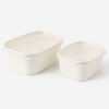 Kraft Rectangular Paper Bowl with Snap-On Clear Lid Kraft Rectangular Paper Bowl with Snap-On Clear Lid
