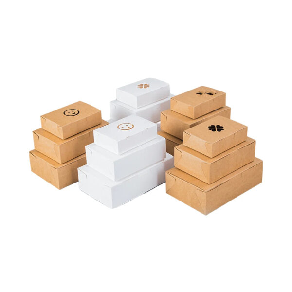 Kraft-Style Paper Food Box with Folded Lid