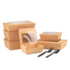 Kraft Window Paper Food Boxes for Takeaway Meals Kraft Window Paper Food Boxes for Takeaway Meals