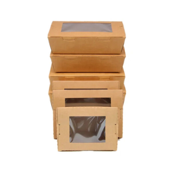 Kraft Window Paper Food Boxes for Takeaway Meals Kraft Window Paper Food Boxes for Takeaway Meals
