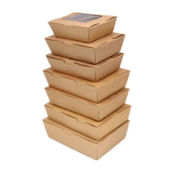 Kraft Window Paper Food Boxes for Takeaway Meals Kraft Window Paper Food Boxes for Takeaway Meals