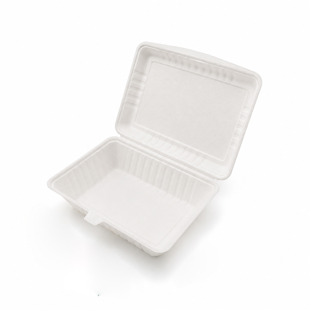 Molded Fiber Clamshell Box for Takeout Food Packaging