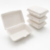 Molded Fiber Clamshell Box for Takeout Food Packaging Molded Fiber Clamshell Box for Takeout Food Packaging