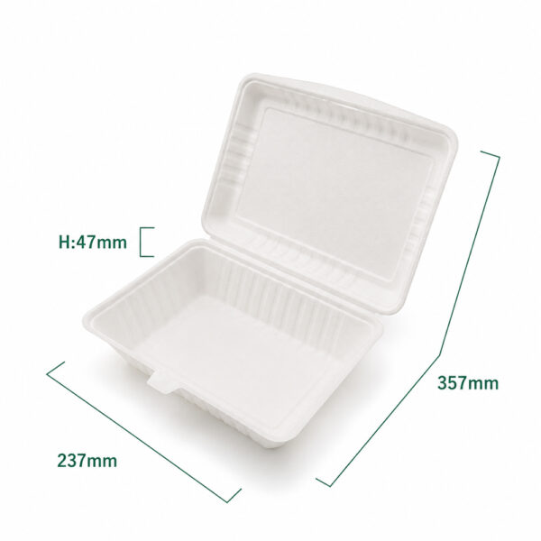 Molded Fiber Clamshell Box for Takeout Food Packaging Molded Fiber Clamshell Box for Takeout Food Packaging