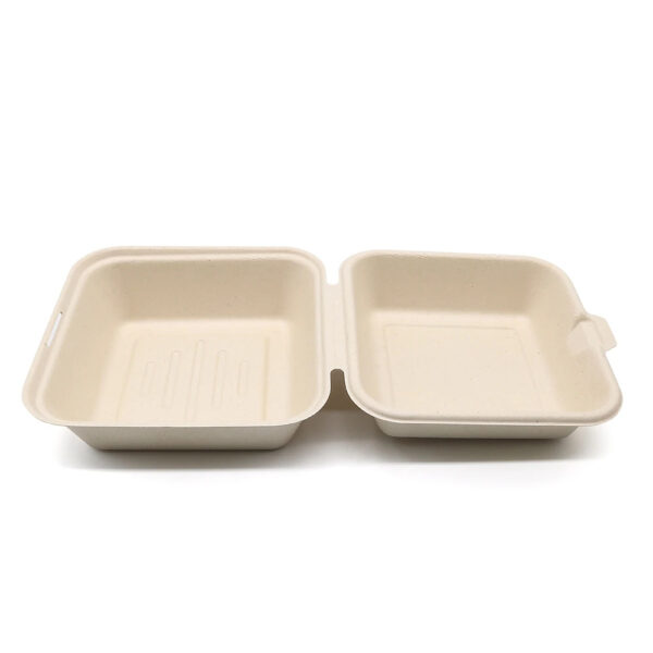 Molded Fiber Clamshell Takeout Box for Meal Packaging