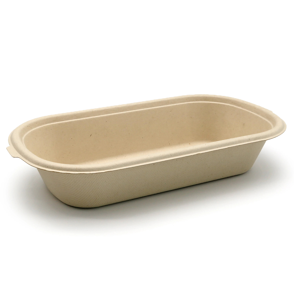 Molded Fiber Rectangular Food Tray for Takeout Meals