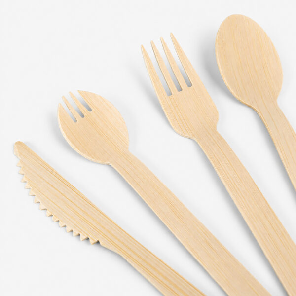 Natural Bamboo Utensils for Takeaway Meals