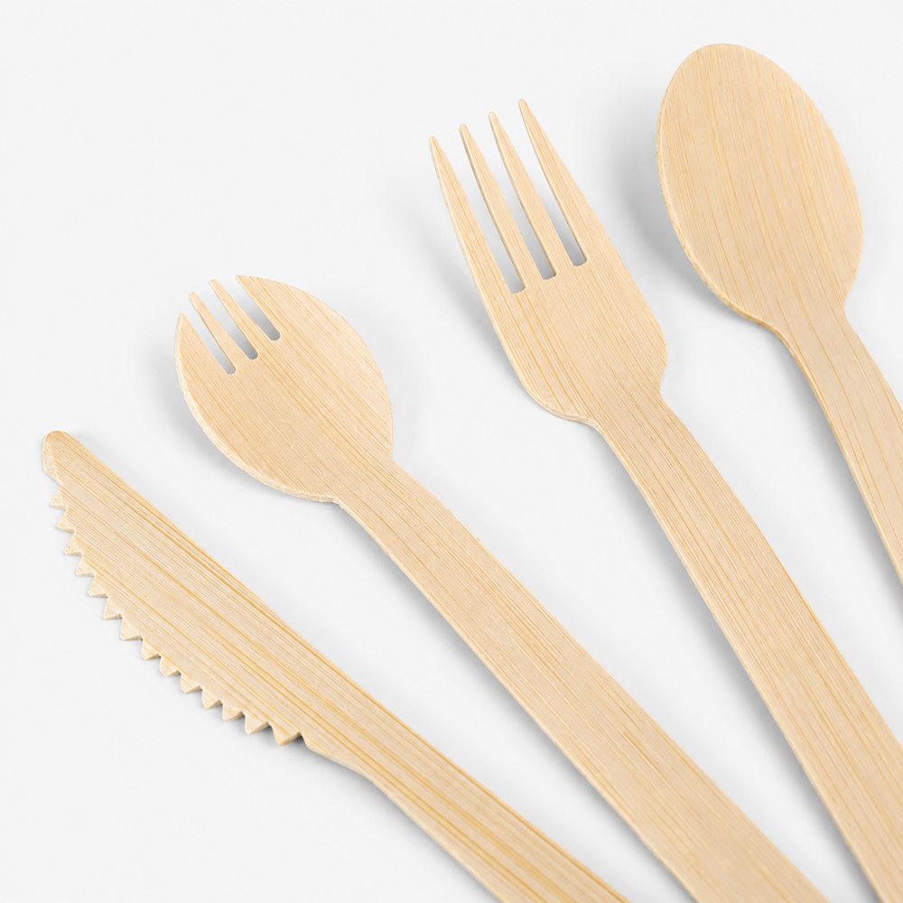 Natural Bamboo Utensils for Takeaway Meals