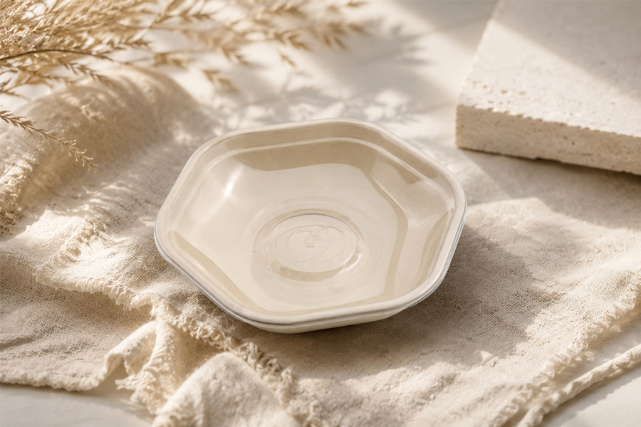Natural bagasse unbleached bowl for sustainable sugarcane fiber foodservice packaging