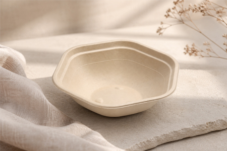 Natural bagasse unbleached bowl for sustainable sugarcane fiber foodservice packaging