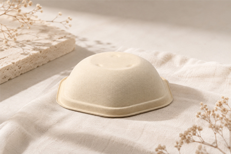 Natural bagasse unbleached bowl for sustainable sugarcane fiber foodservice packaging