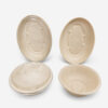 Oval Bagasse-Style Bowl with Clear Fitted Lid