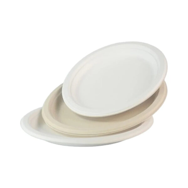 Oval Bagasse-Style Molded Fiber Plate