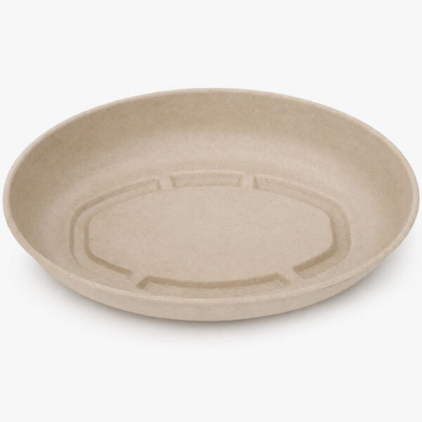 Oval Bagasse-Style Plate with Clear Fitted Lid Oval Bagasse-Style Plate with Clear Fitted Lid