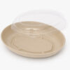 Oval Bagasse-Style Plate with Clear Fitted Lid Oval Bagasse-Style Plate with Clear Fitted Lid