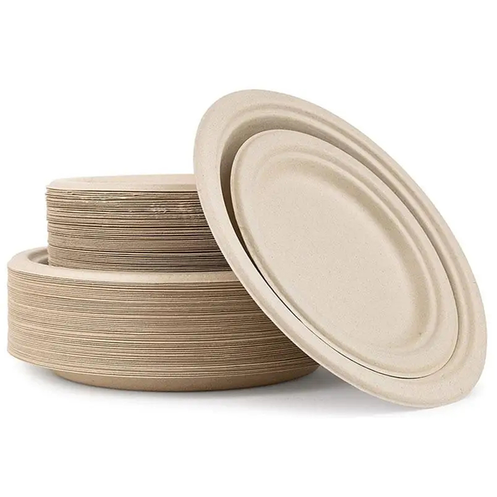 Oval Bagasse-Style Plates for Catering Service