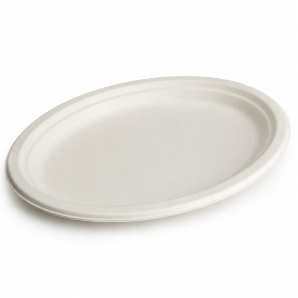 Oval Bagasse-Style Plates for Catering Service